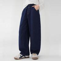 安奈儿 童装男女童深蓝色水洗牛仔裤春新款潮流透气休闲时尚