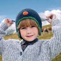 kk树 宝宝护耳帽子男女童儿童针织帽圣诞红冬