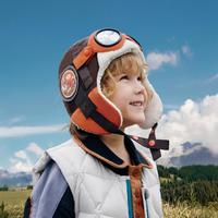 kk树 儿童帽子男女童飞行员帽防风护耳帽