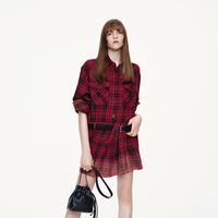 MO&Co. 格纹渐变色附腰带棉质连衣裙女装