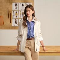 E·LAND 衣恋 E.LAND 衣恋短外套女休闲高领连帽双头拉链2026春季新款