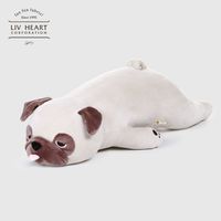 LIV HEART 日本LIVHEART巴哥犬公仔超软毛绒玩具八哥睡觉抱枕玩偶生日礼物