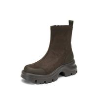 思加图 冬季弹力靴中靴时装靴厚底增高运动靴女靴