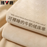 雅鹿 牛奶绒床单 冬季加绒加厚 法兰绒珊瑚绒 单人毛毯