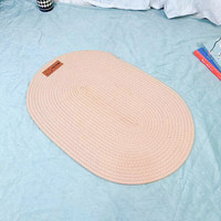 泰格宠物 猫抓垫猫抓板不掉屑耐抓猫咪磨爪编织棉绳宠物睡垫子四季通用 浅麻黄 XXL60*80cm（多只成年猫）