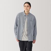 限尺码：無印良品 MUJI 男式 水洗牛津纽扣领长袖衬衫