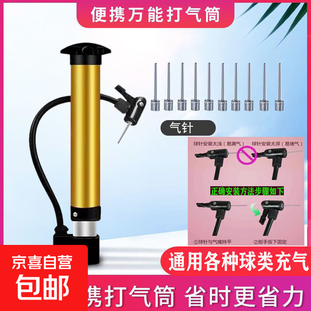 打气筒  金属气针10+打气筒
