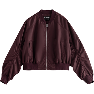  TOYOUTH/初语 复古光泽感 女士棒球服 酱紫色 XL