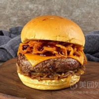 蓝蛙 美式烧烤牛肉汉堡堡(配薯条或配沙拉)兑换券·1张 1次券