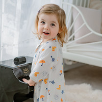 Nest Designs 婴儿睡袋  婴幼儿儿童春夏新品双层七分袖纱布分腿睡袋防踢被