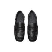 百思图 羊皮款 女士乐福鞋 黑色宽版 羊皮款 34