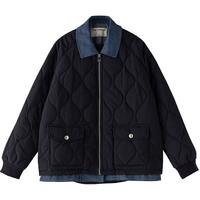  TOYOUTH/初语 拼接牛仔衬衫式 女士棉服