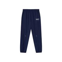 ERKE 鸿星尔克 童装中大童中性长裤儿童轻薄透气运动裤蓝黑色165