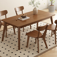 凡社 橡胶木餐桌 1.2米 长方形 实木餐桌椅