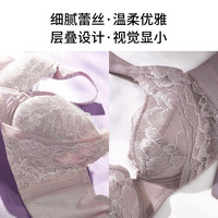 华歌尔 蓝标 女士 薄款性感蕾丝宽侧收副乳聚拢调整文胸 UB35A4