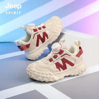  Jeep/吉普 户外 儿童登山鞋 米酒红 38