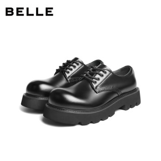 百丽 张凌赫同款 厚底真皮商务德比鞋 升级2.0版 BE8A1434DU1AM6240