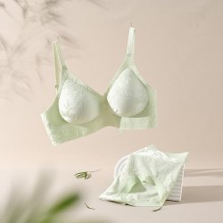 古今 套装！古今内衣女果冻胶软支撑浮光竹影国风10A抗菌反重力文胸内裤套装