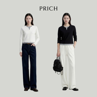  PRICH 假两件撞色 女式T恤