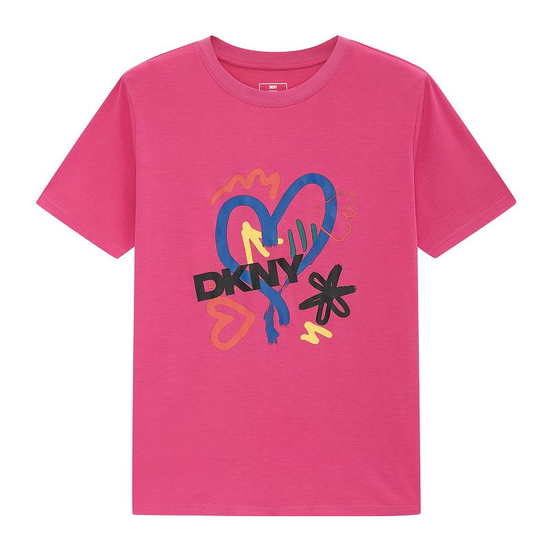  DKNY/唐可娜儿 字母印花撞色 女士短袖T恤
