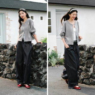  Semir/森马 拼接条纹 女士夹克 中花灰00510 XS