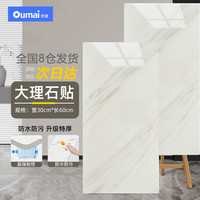 欧唛 仿瓷砖墙贴墙纸自粘墙壁遮丑防水防潮耐磨装饰墙面翻新霜雪白10片