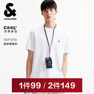  JACK&JONES/杰克琼斯 凉感 男士T恤 M （175） A06本白色