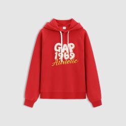 Gap 女装春秋款碳素软磨抓绒毛巾绣logo连帽卫衣上衣604317