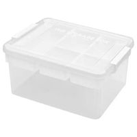 禧天龙 磁力片玩具收纳箱 高透白5格分隔双层 2个装（24.92元/个）