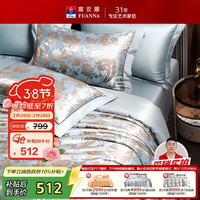 富安娜 家纺四件套 欧式提花高档床品套件 华尔兹1米8床 230*229cm