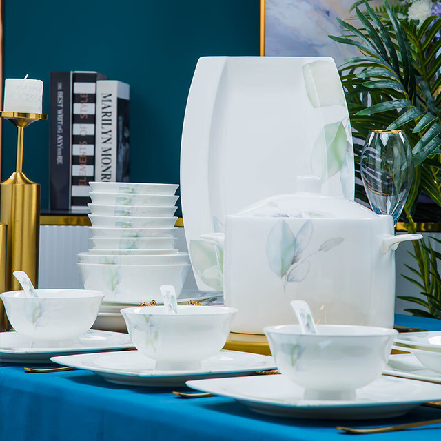 韵之和 釉下彩餐具套装 43件套 家用礼物