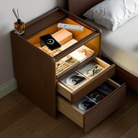 苑雅居 实木床头柜 2025新款 智能收纳柜
