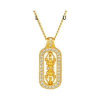 移动端、88VIP：六桂福 金刚杵吊坠 S925银 15mm~20mm DSSY24054-S925-Y