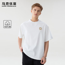 马克华菲 100%纯棉26夏季新款男士潮牌ins半袖短袖T恤