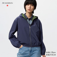 PLUS会员：优衣库 女士防风连帽短外套