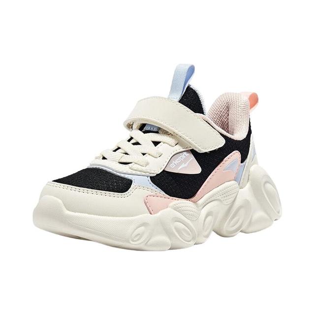 鸿星尔克 透气防磨耐滑 儿童跑鞋 正黑/橡芽白