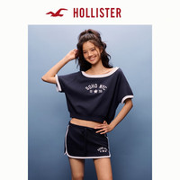  HOLLISTER/霍利斯特 Y2K泽西风撞色 女士运动半身裙裙裤 海军蓝 L (165/80A)
