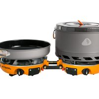 JETBOIL 双头便携式露营炉灶烹饪系统 10000BTU大功率 含25cm不粘平底锅5L汤锅 陶瓷涂层防风屏 户外野营装备