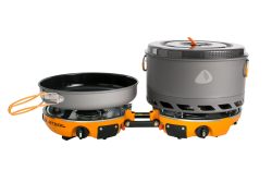 JETBOIL 双头便携式露营炉灶烹饪系统 10000BTU大功率 含25cm不粘平底锅5L汤锅 陶瓷涂层防风屏 户外野营装备