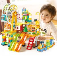 百亿补贴：费乐 大颗粒儿童游乐园益智城市风车大别墅积木组合男女孩玩具礼物