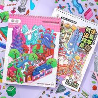 Artkids 新品8.0造景贴纸城市款微缩场景小屋手工diy拼贴画3d立体合集本