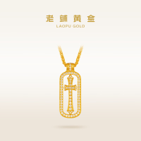 老铺黄金 古法手工足金项链 · 八宝随身金佛钻饰吊坠（金链款） 大势至金重约35.2g