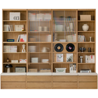  YESWOOD/源氏木语 实木材质 实木组合储物柜+开放储物柜+翻门储物柜+移门储物柜