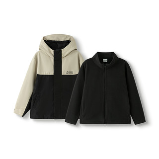  balabala/巴拉巴拉 运动户外潮 儿童棉服 黑色90001