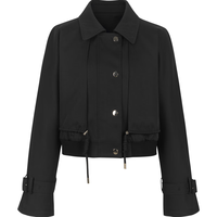 Y.SING/衣香丽影 假两件设计 女士风衣 黑色 XL (170)