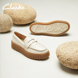 Clarks 缓震 女士乐福鞋 白色 261763574 38