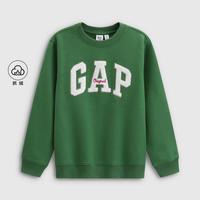 Gap/盖璞 毛巾绣logo 女童抓绒套头卫衣