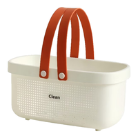  勋阳宇乐 镂空沥水 浴室手提洗澡篮子 硅胶提手 镂空沥水【中号】 24.8*16.5*15.2cm