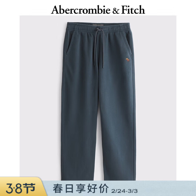 今日必买：Abercrombie & Fitch 经典小麋鹿图案美式抓绒直筒运动卫裤25秋冬男装