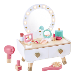 Hape 仿真木质儿童梳妆台玩具  赠送沙滩交通工具套